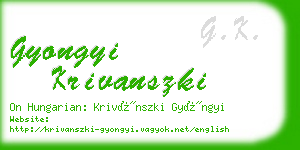 gyongyi krivanszki business card